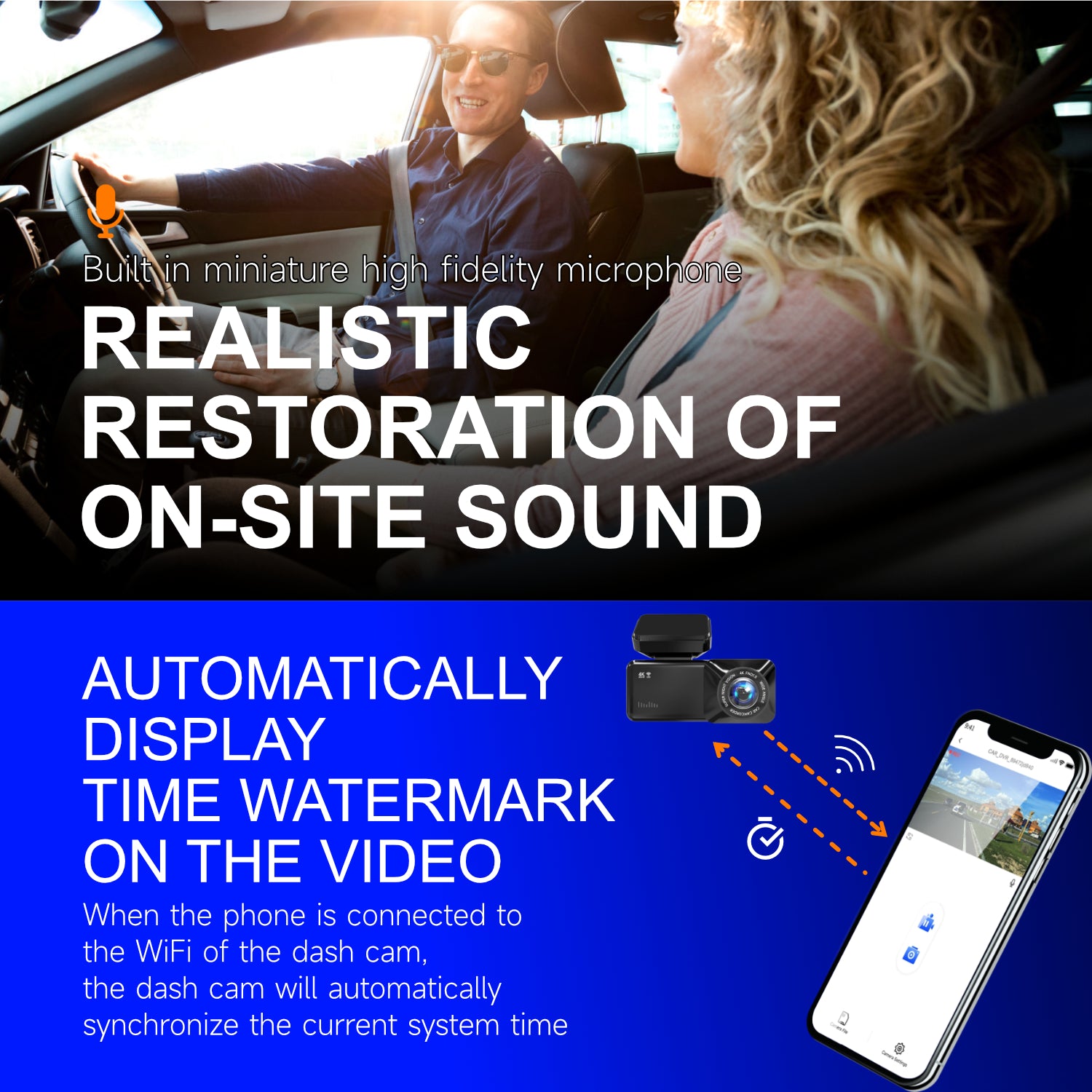 4K UHD Front and 1080P Rear Dash Cam with Built in WiFi and App 170 Degree Wide Angle Super Night Vision Parking Mode Loop Recording G Sensor for Cars