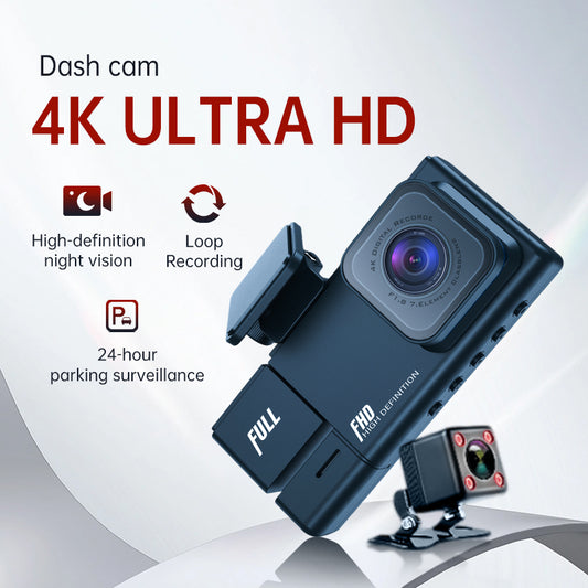 TikTok Viral 4K Ultra HD Dash Cam Smart Loop Recording 24 Hour Parking Monitoring Night Vision with Large F2 0 Aperture Phone App Connection 2160P Driving Safety