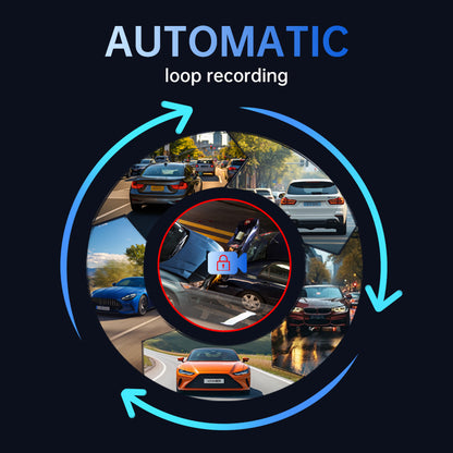 Dashboard Camera 1080P Full HD 4 Lenses with Starlight Night Vision and Direct Smartphone Connection, 0 Latency Streaming for 24-Hour Parking Surveillance and Automatic Loop Recording Video Security Storage