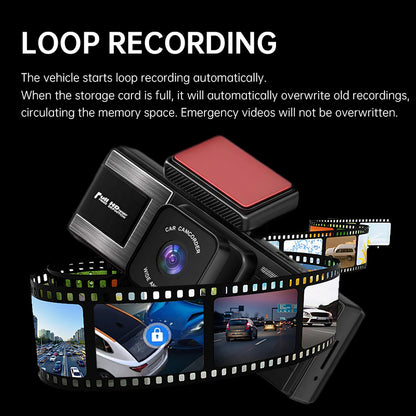 Car Dash Cam 4K Ultra HD 2160P Front Interior Rear Recording 3-in-1 Lens 170 Degree Wide Angle Smartphone APP Connection Night Vision HDR Parking Recording 24 Hour Parking Monitoring Auto Loop Recording Trending Viral Latest