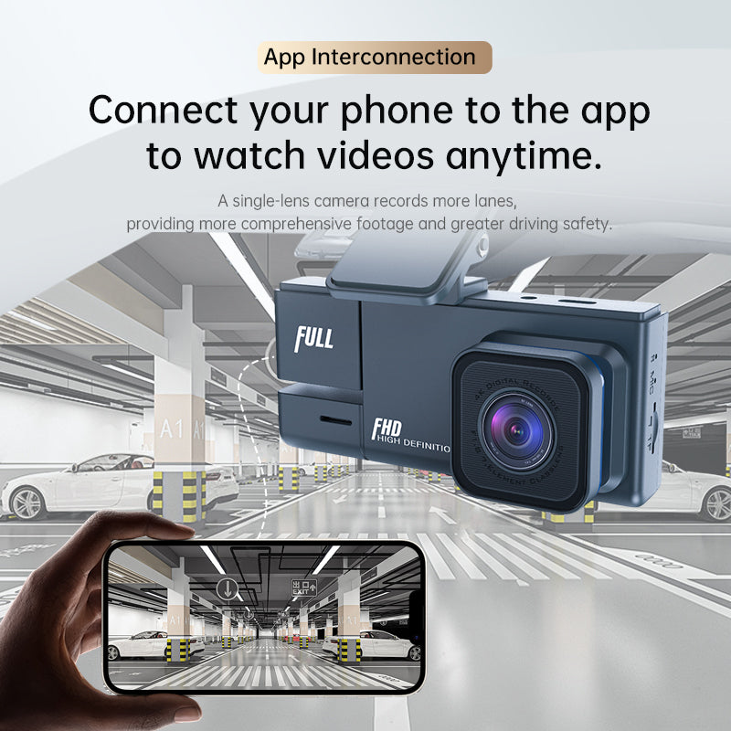 TikTok Viral 4K Ultra HD Dash Cam Smart Loop Recording 24 Hour Parking Monitoring Night Vision with Large F2 0 Aperture Phone App Connection 2160P Driving Safety