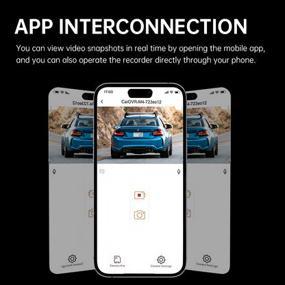 Car Dash Cam 4K Ultra HD 2160P Front Interior Rear Recording 3-in-1 Lens 170 Degree Wide Angle Smartphone APP Connection Night Vision HDR Parking Recording 24 Hour Parking Monitoring Auto Loop Recording Trending Viral Latest