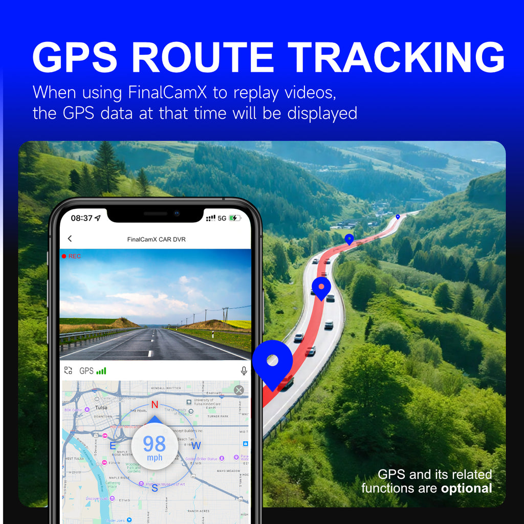 Professional 4K Quad Channel Dash Camera Built in WiFi and GPS Super Night Vision with STARVIS 2 Loop Recording G Sensor Collision Detection and Parking Surveillance Guard Your Car Day and Night