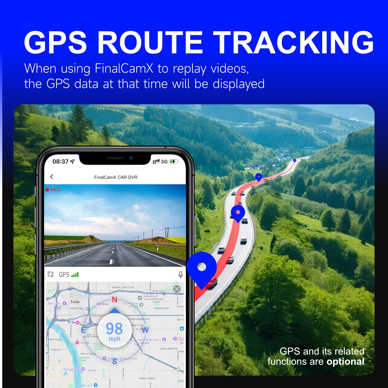 Professional 4K Quad Channel Dash Camera Built in WiFi and GPS Super Night Vision with STARVIS 2 Loop Recording G Sensor Collision Detection and Parking Surveillance Guard Your Car Day and Night