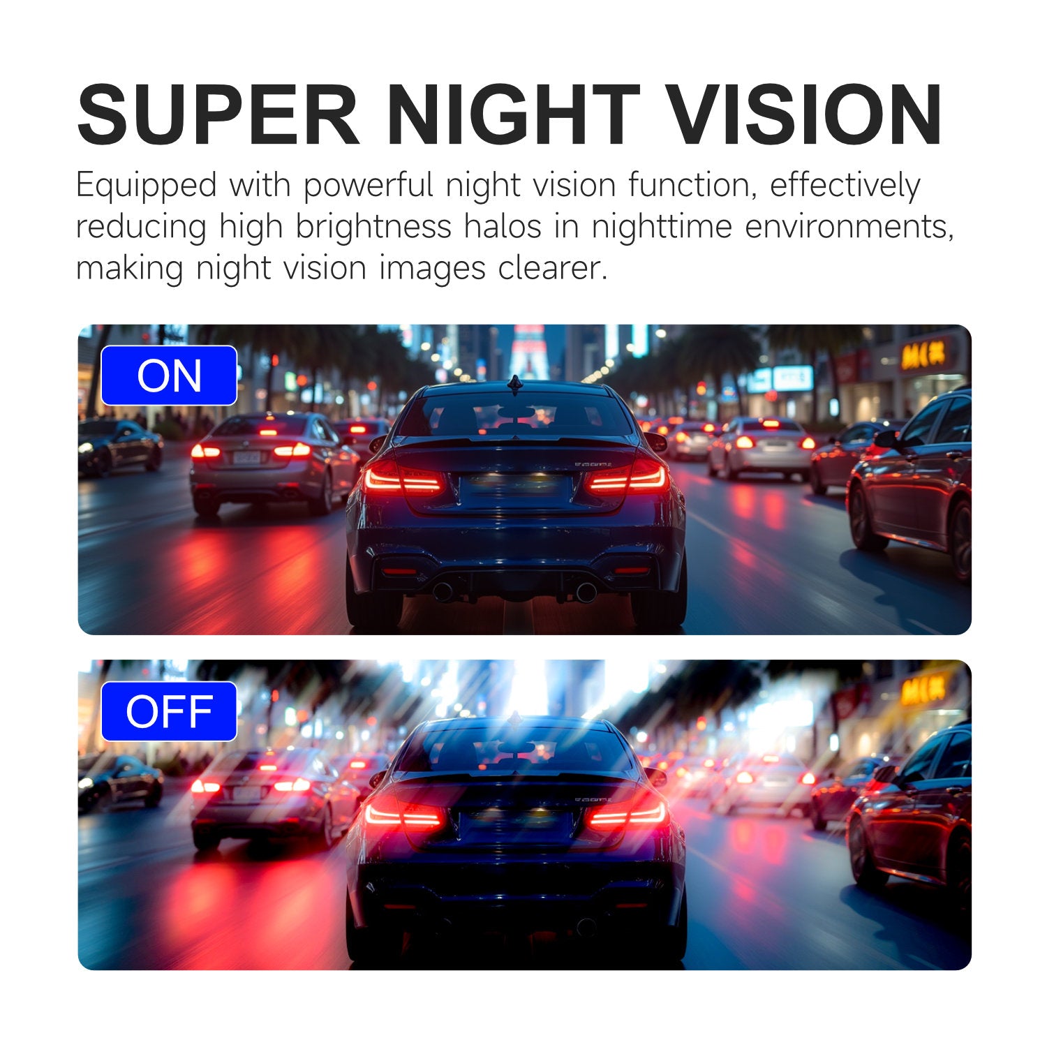 4K Dual Dash Cam Front and Rear Touch Screen with App WiFi Super Night Vision Parking Mode Monitor Loop Recording Time Lapse for Car Truck SUV Waterproof Camera