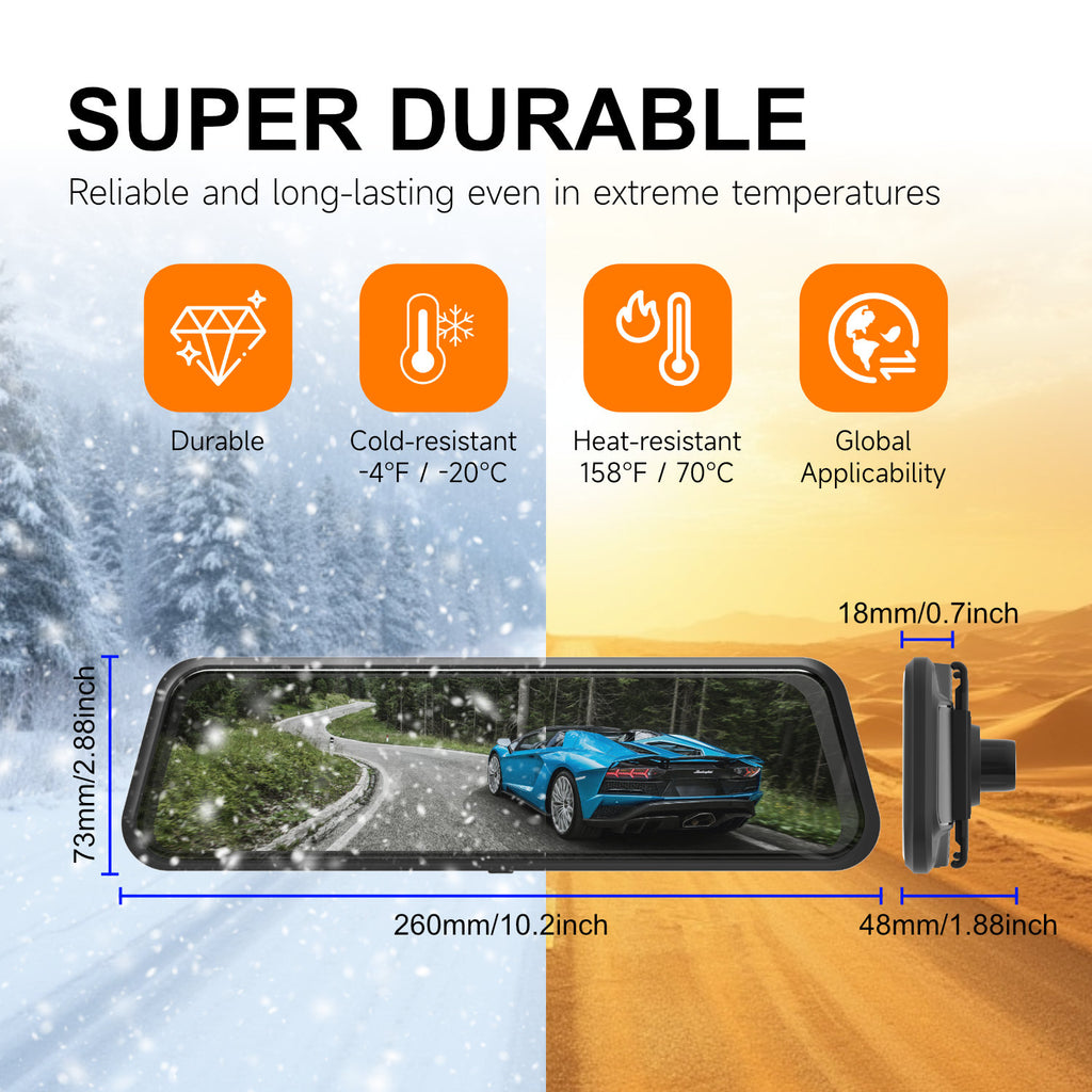 4K Dual Dash Cam Front and Rear Touch Screen with App WiFi Super Night Vision Parking Mode Monitor Loop Recording Time Lapse for Car Truck SUV Waterproof Camera