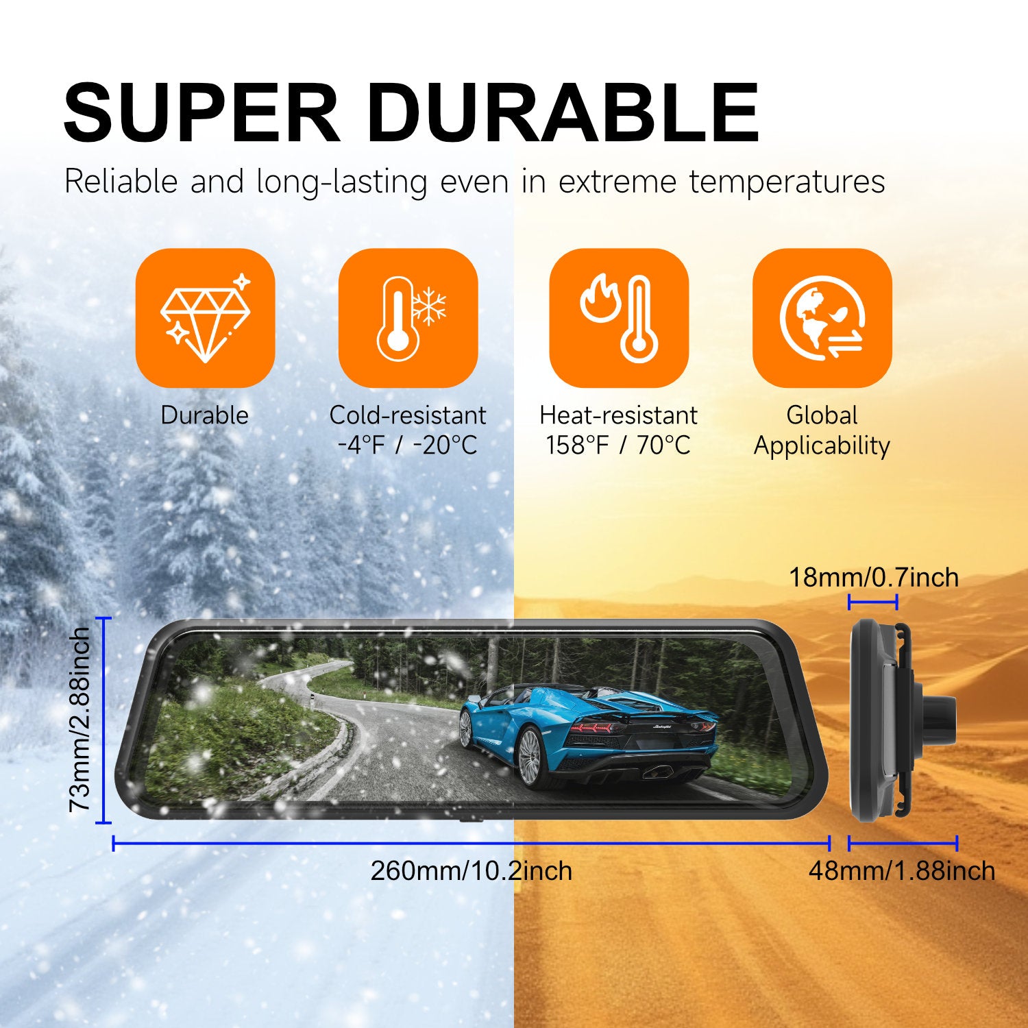4K Dual Dash Cam Front and Rear Touch Screen with App WiFi Super Night Vision Parking Mode Monitor Loop Recording Time Lapse for Car Truck SUV Waterproof Camera